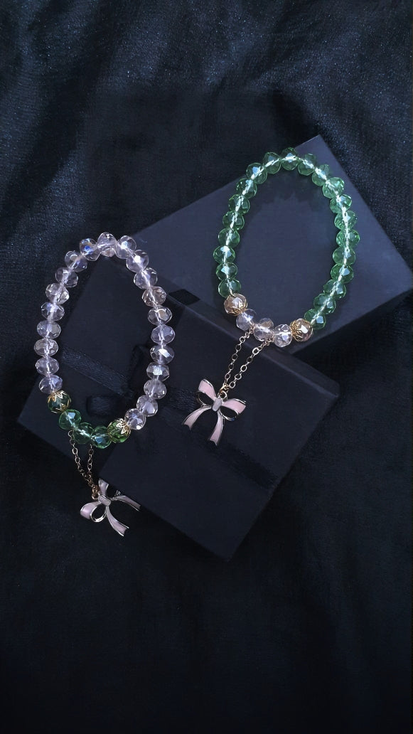 BRUNQCRCH- 01- Bow Charm Bracelet (Pair)