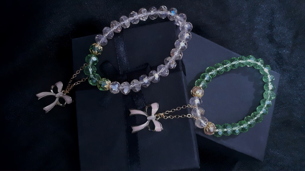 BRUNQCRCH- 01- Bow Charm Bracelet (Pair)