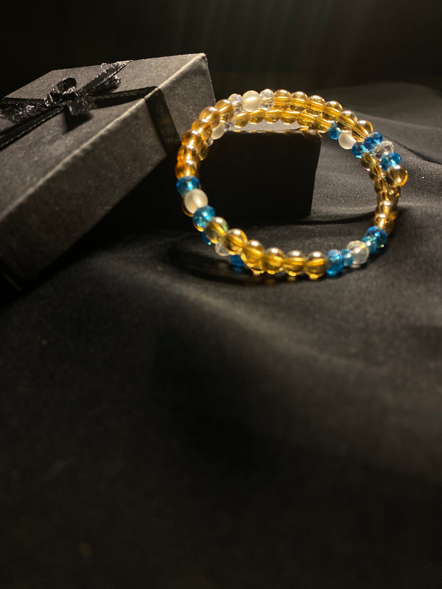 BRSTNCR- 02- Golden stone Wrap Bracelet for women