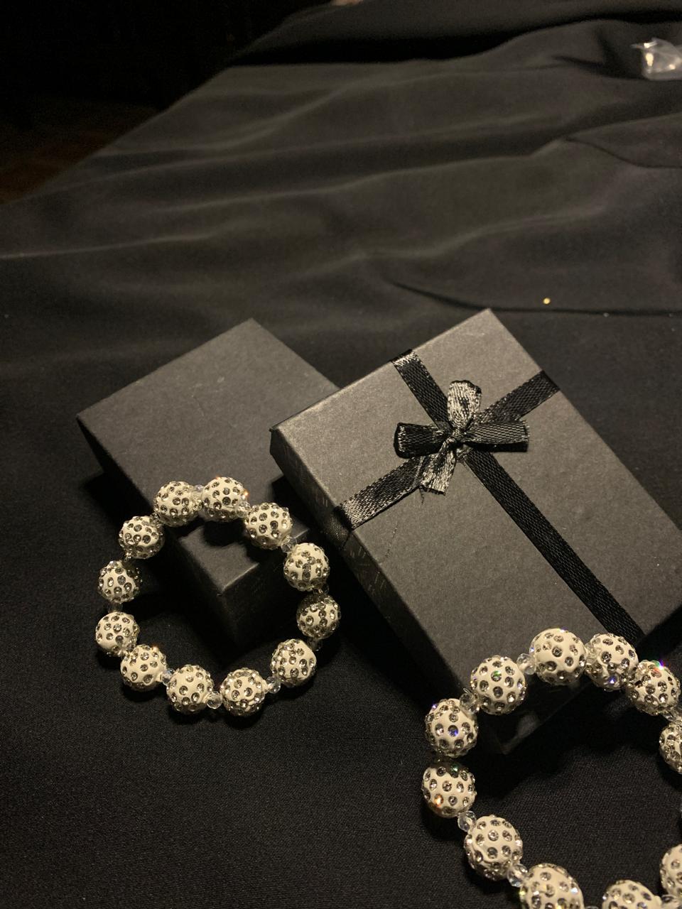 Sparkling Beads White Bracelet