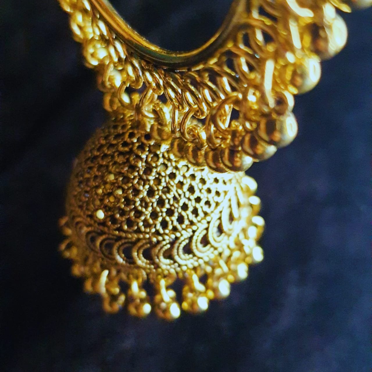 ERC0-03- Afghani Golden Chandelier Earring