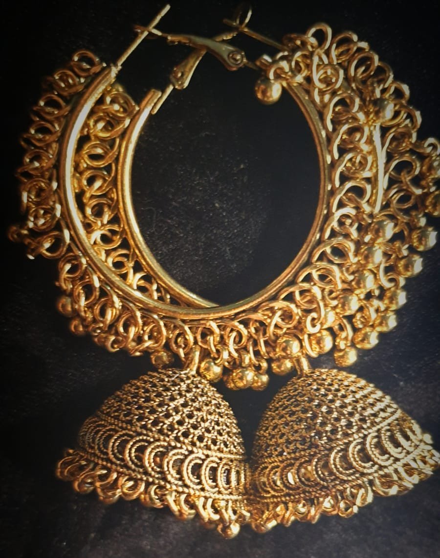 ERC0-03- Afghani Golden Chandelier Earring