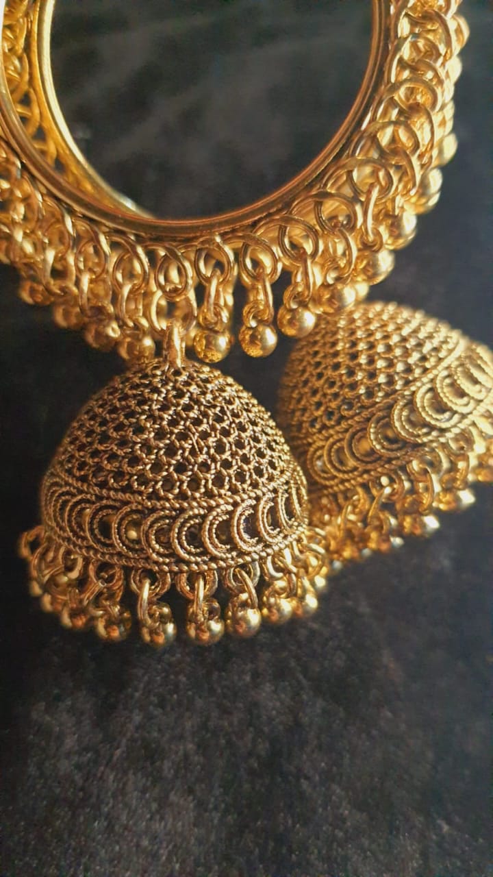 ERC0-03- Afghani Golden Chandelier Earring
