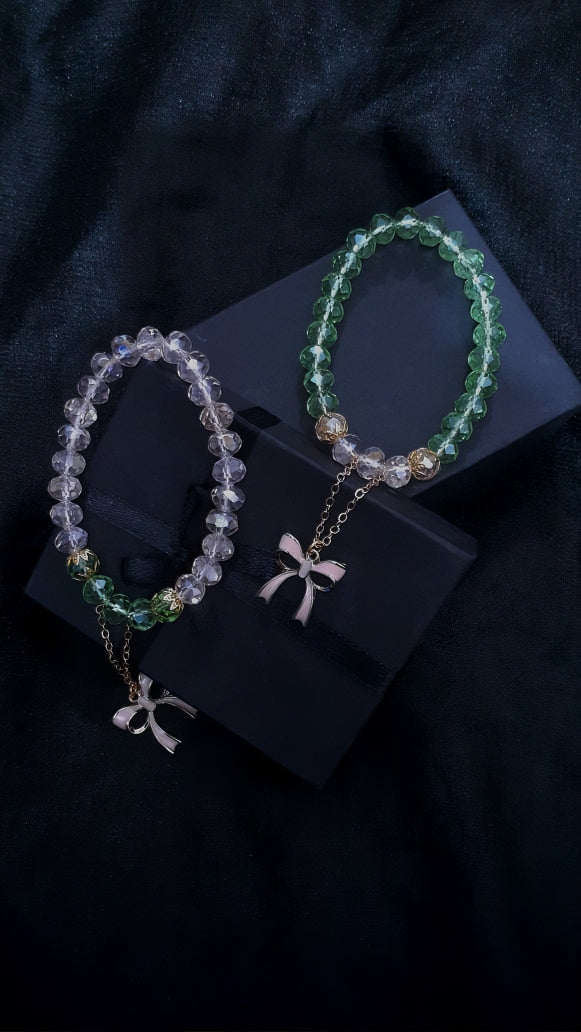 BRUNQCRCH- 01- Bow Charm Bracelet (Pair)