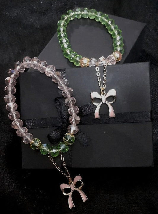 BRUNQCRCH- 01- Bow Charm Bracelet (Pair)