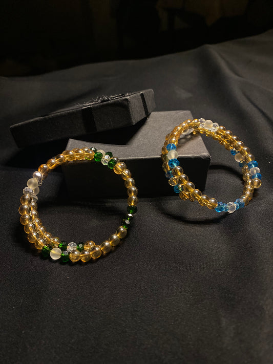 BRSTNCR- 02- Golden stone Wrap Bracelet for women